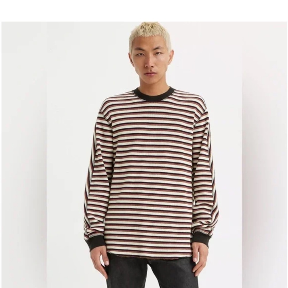 Levi's multicolor Striped Long Sleeve waffle knit Shirt - Picture 2 of 6
